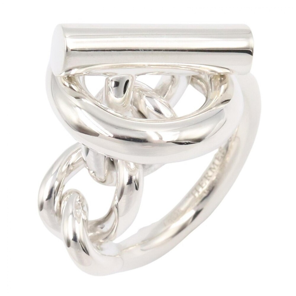 Hermes Croisette Ring Silver Used Women #272633H10B